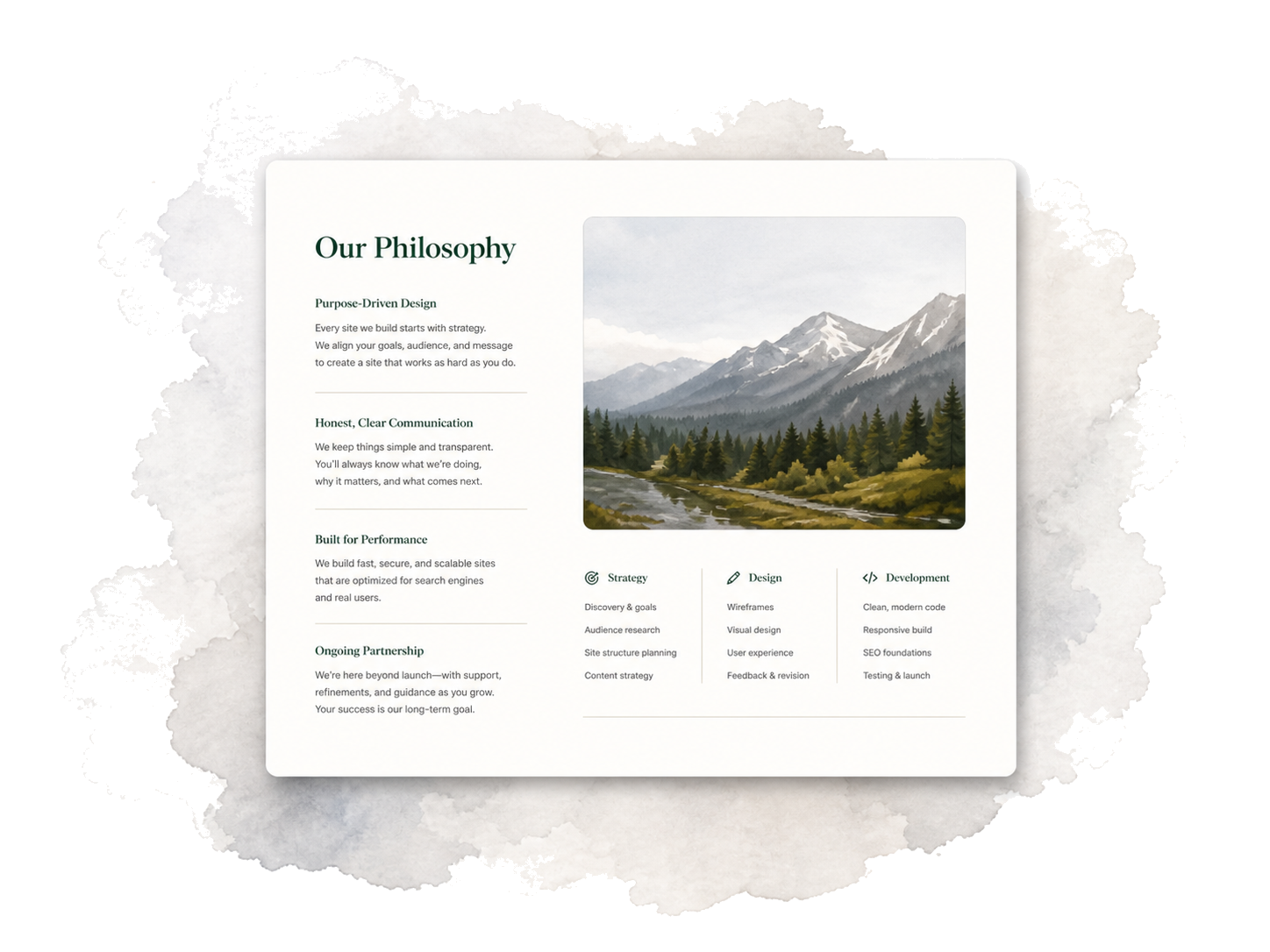 Our Philosophy page preview from Brief Check