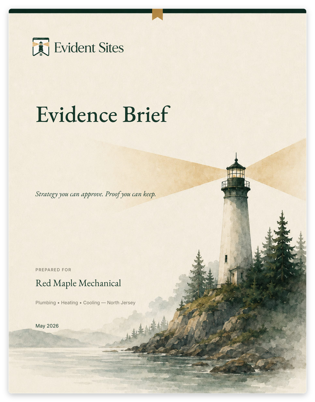 Sample Evidence Brief cover for Red Maple Mechanical, a demonstration project