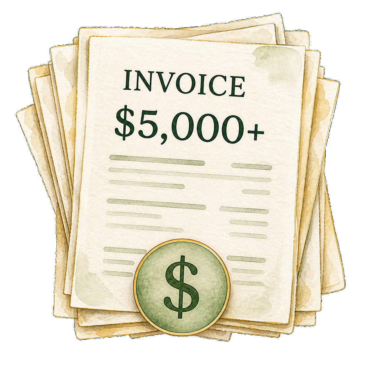 Stack of invoices