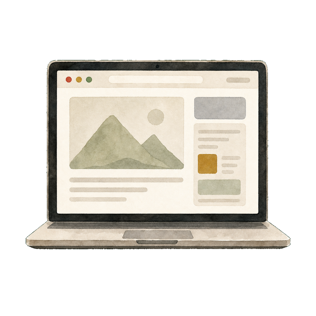 Laptop with template