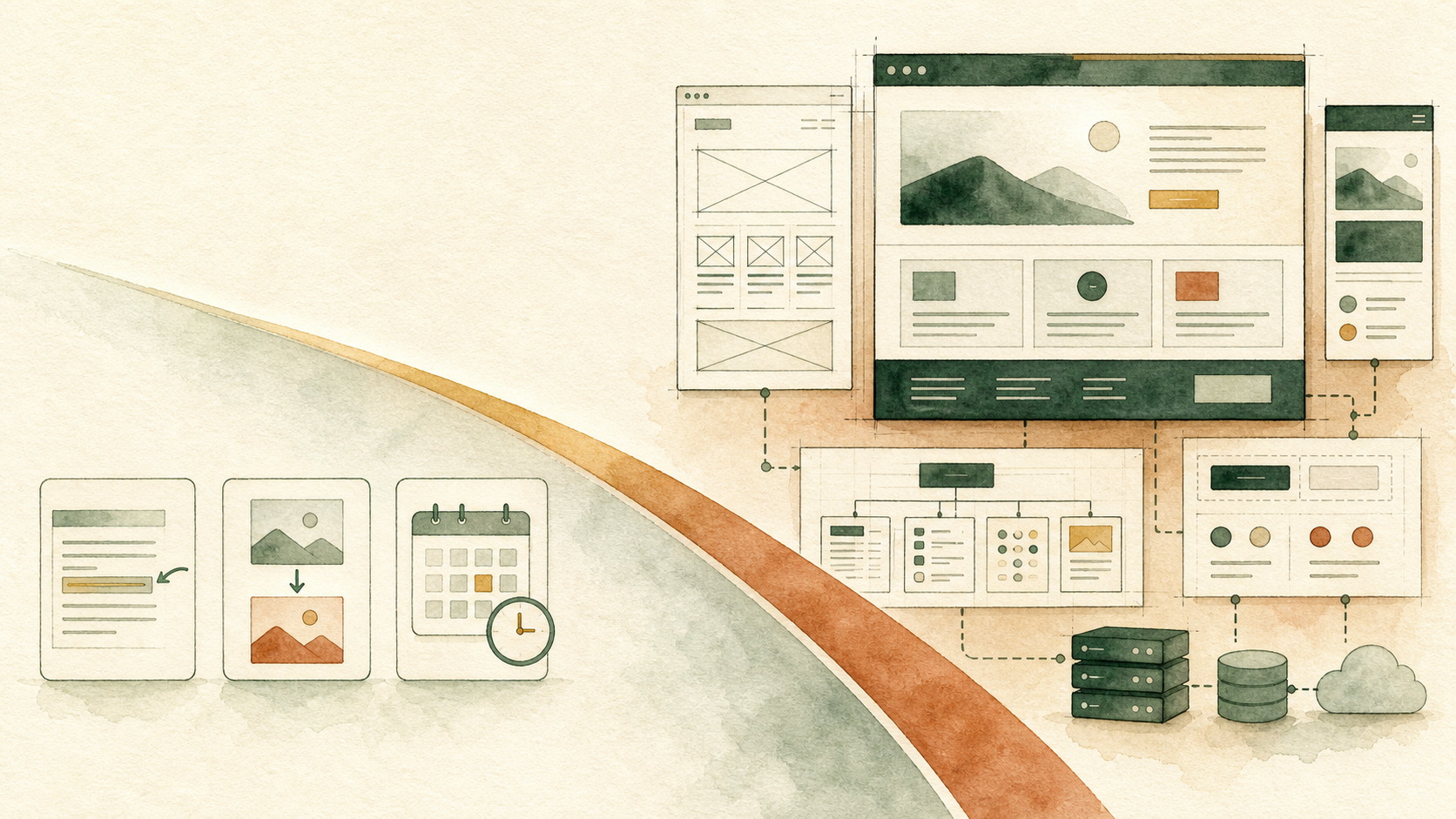 Visual showing the threshold between standard website updates and larger improvements