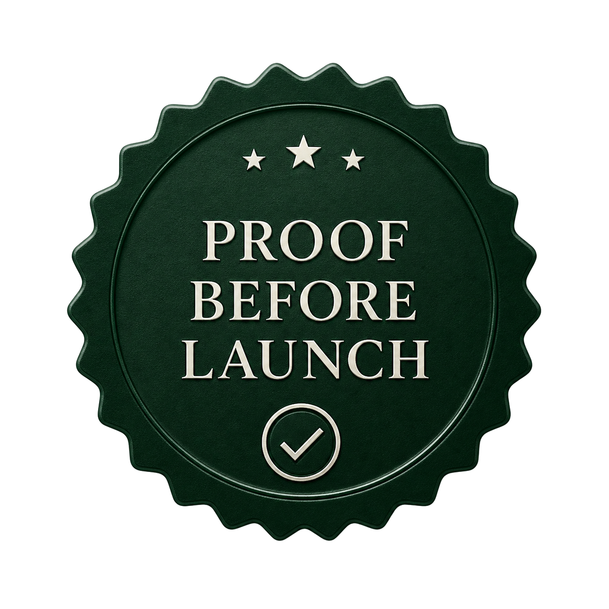 Proof Before Launch seal